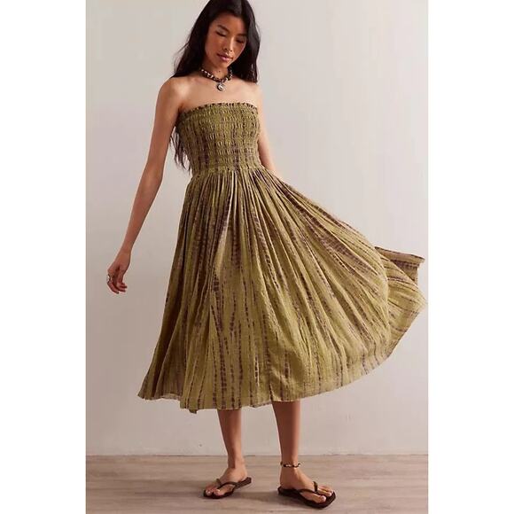 Free People One Ravenna Printed Convertible Maxi Skirt Earth Combo Tie Dye XS - Picture 3 of 13